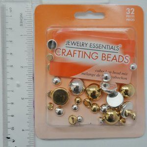 Plastic Beads Cobochon Bead Mix Gold/Silver